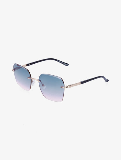 Lunettes de soleil rectangulaires - Bleu - 1