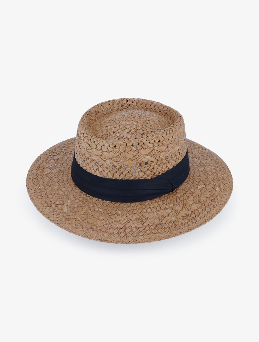 Chapeau de paille à ruban - Camel - 1