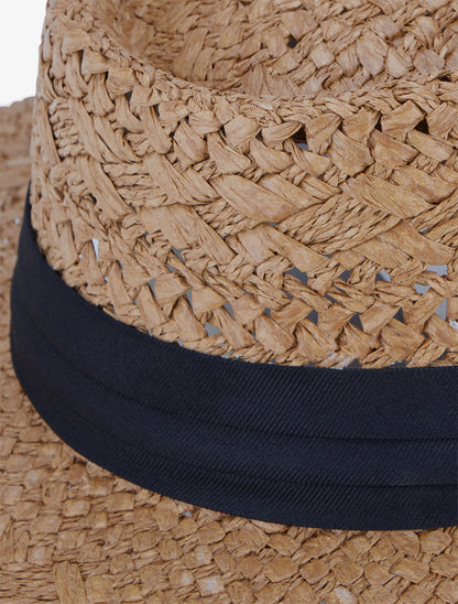 Chapeau de paille à ruban - Camel - 2