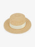 Chapeau en raphia style canotier - Écru - 1