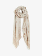 Echarpe carrée irisée à motif pois - Beige - 1