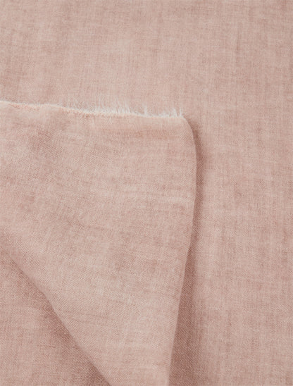 Echarpe unie à bords effilochés - Rose poudré - 3