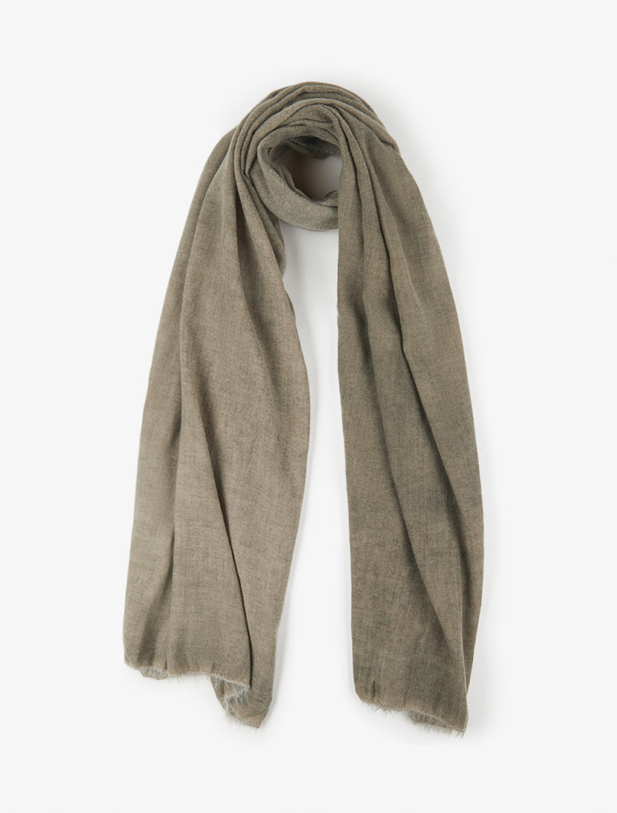 Echarpe unie à bords effilochés - Taupe - 1