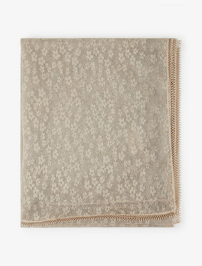 Foulard transparent à motif floral - Beige - 2