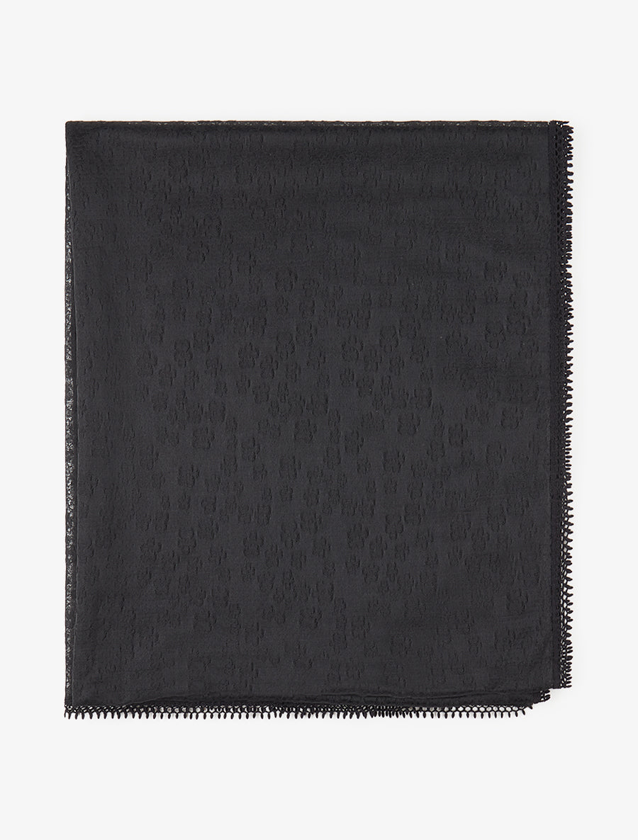 Foulard transparent à motif floral - Noir - 2