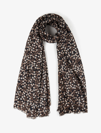 Foulard à imprimé baies irisées - Noir - 1