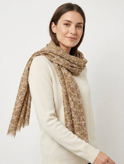 Foulard à imprimé baies irisées - Moutarde
