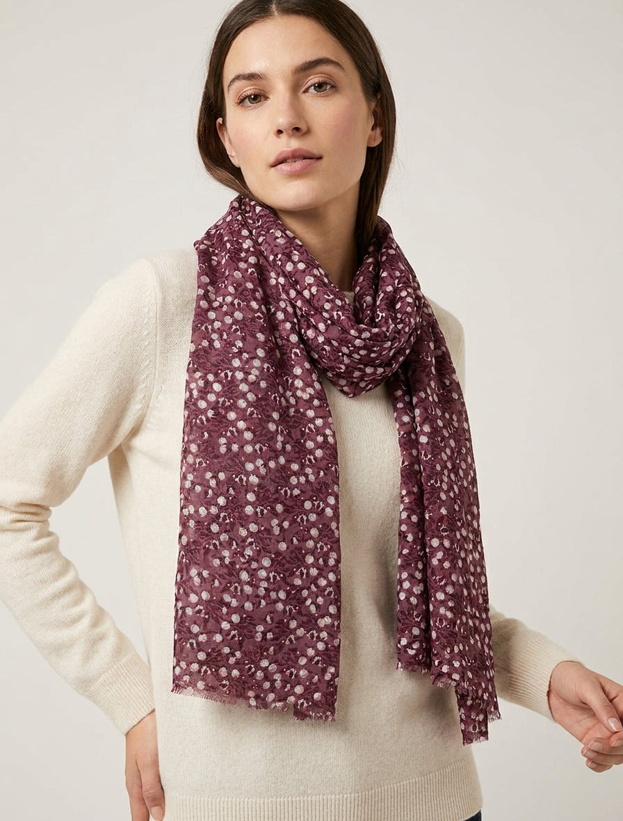 Foulard à imprimé baies irisées - Bordeaux