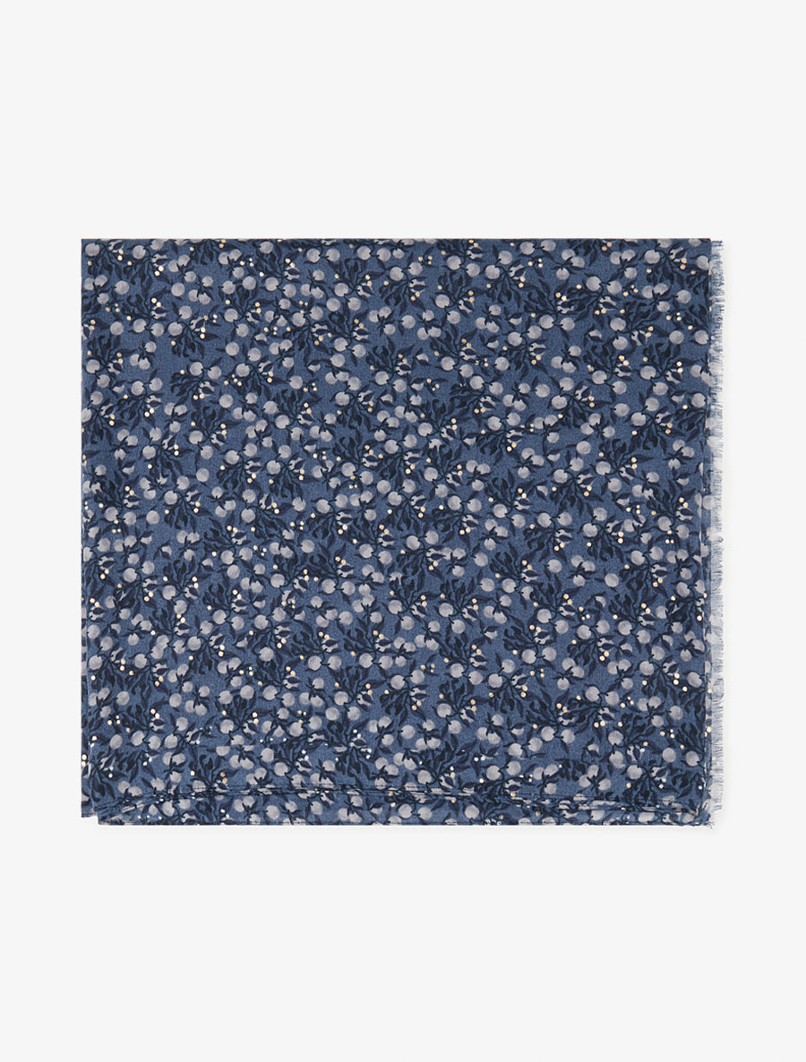 Foulard à imprimé baies irisées - Bleu - 2