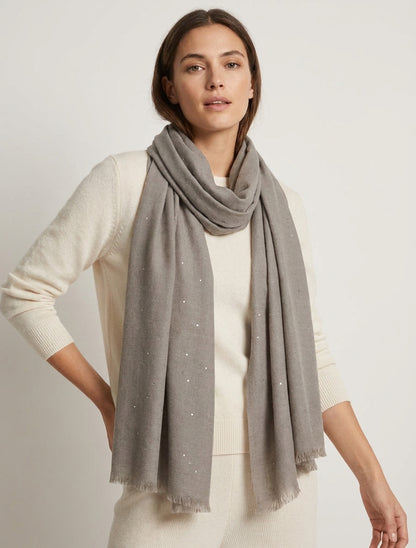 Echarpe coton mélangé à sequins - Taupe