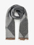 Echarpe en cachemire mélangé imprimé losange - Gris - 1