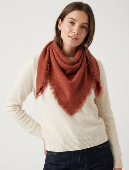 Foulard uni à bords effilochés - Orange