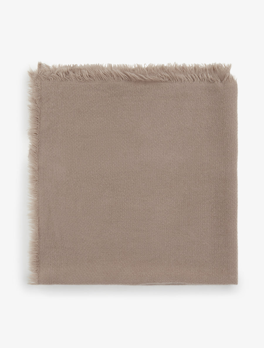 Foulard uni à bords effilochés - Taupe - 2