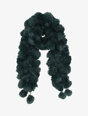 Echarpe en pompons en fausse fourrure - Vert sapin - 1
