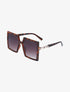 Lunettes carrées oversize à détail métallique - Léopard - 1