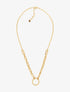 Collier à pendentif maille rectangles et anneau - Or - 3