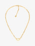 Collier en maille à pendentif ovale - Or - 1