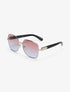 Lunettes de soleil rondes oversize - Rose/argent - 1
