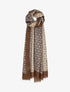 Foulard à imprimé mosaique stylisée - Marron - 1