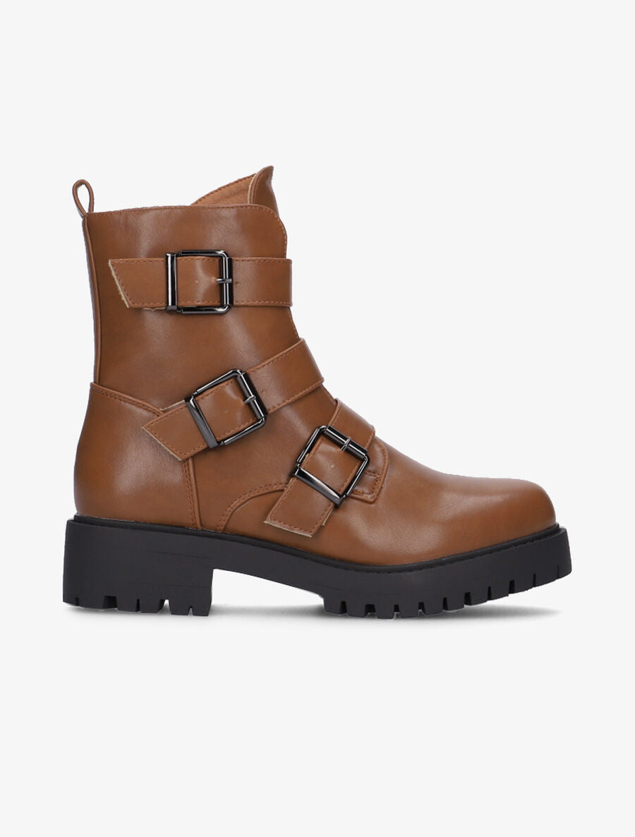 Boots à trio de sangles - Camel - 1