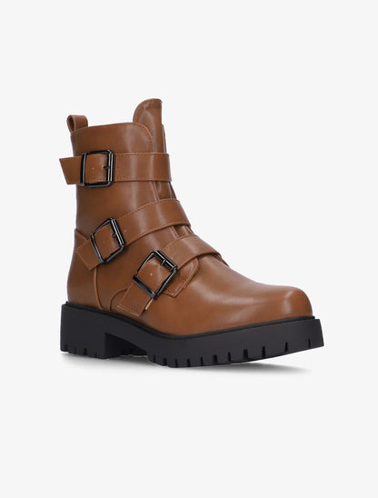 Boots à trio de sangles - Camel - 2