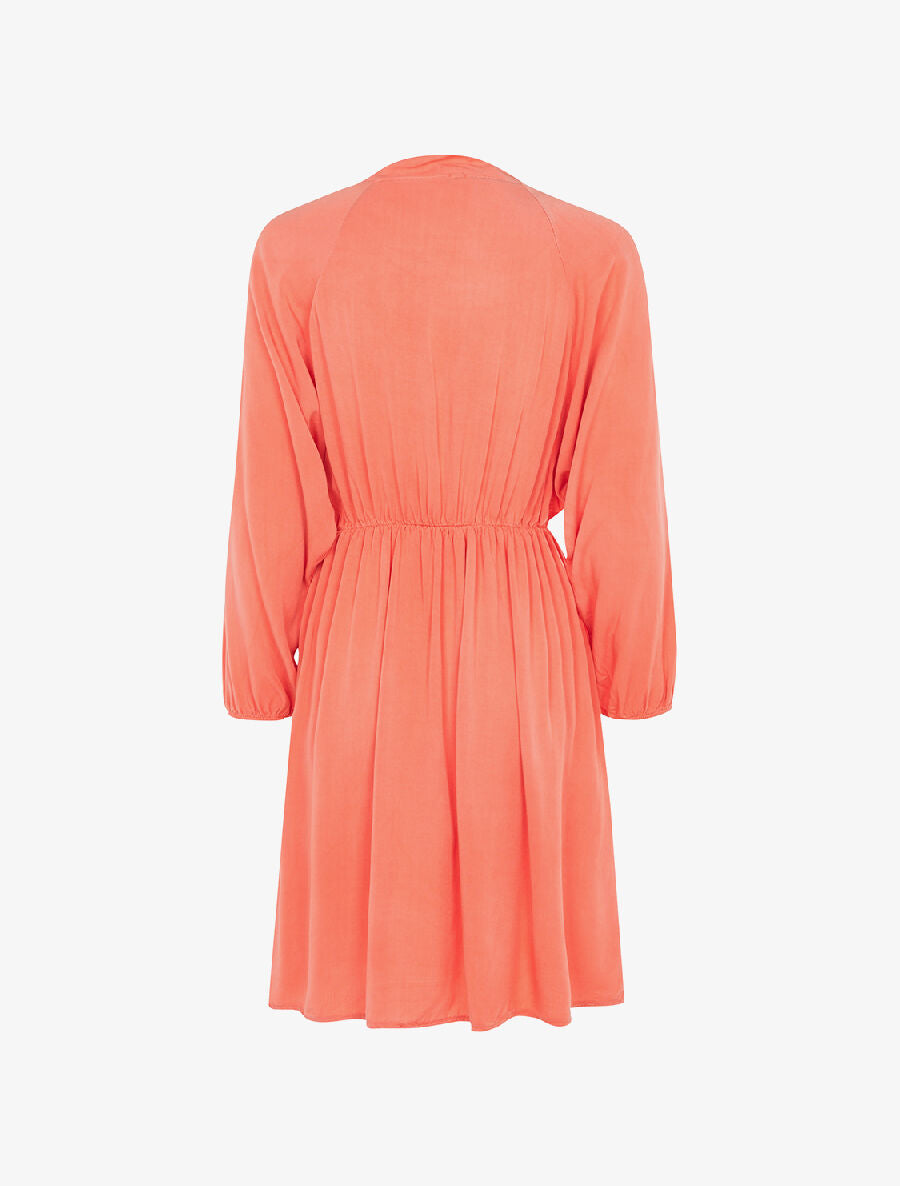 Robe cintrée col à nouer - orange - 2