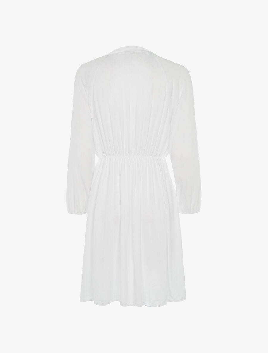 Robe cintrée col à nouer - blanc - 2