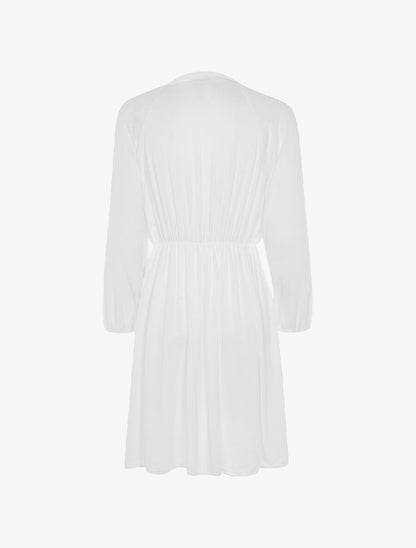 Robe cintrée col à nouer - blanc - 2