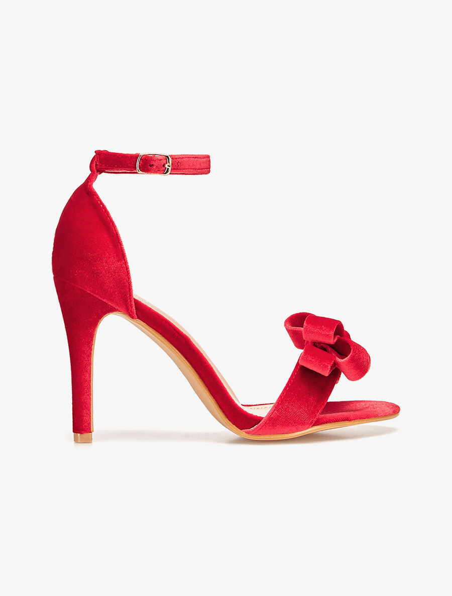 Peep-toes gros noeud - rouge - 1
