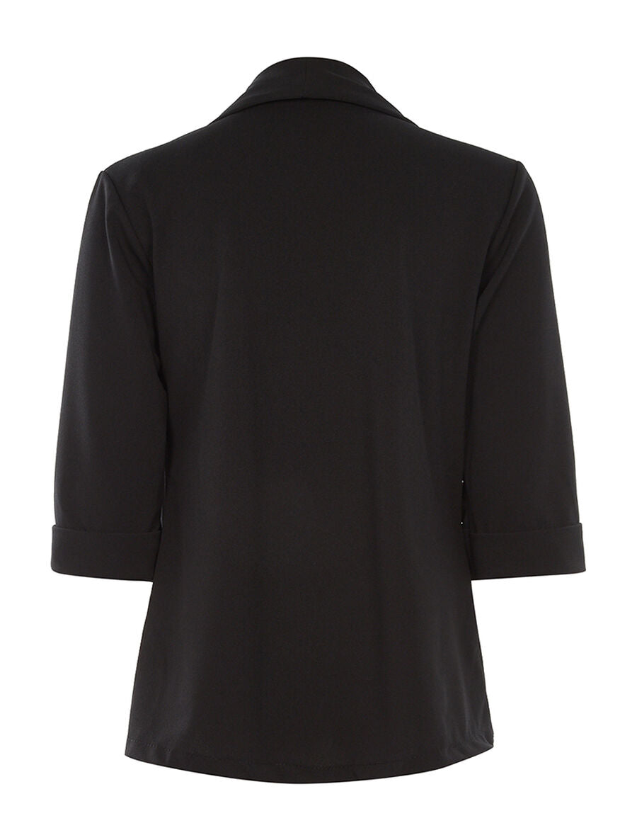 Veste uni basic ouvert - Noir - 2