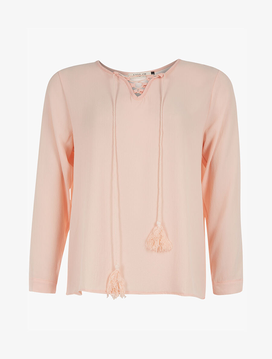 Blouse mousseline fine - rose - 3