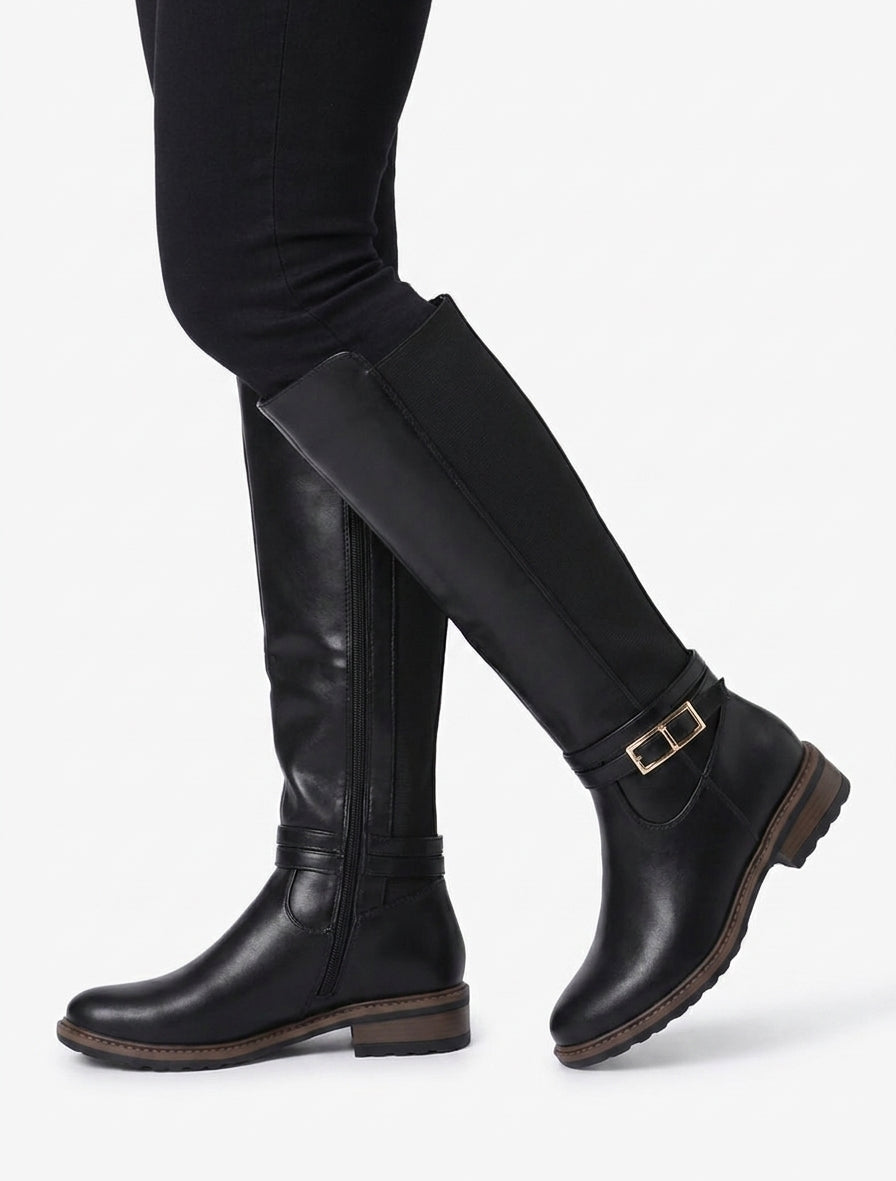 Bottes unies élastiquées - Noir