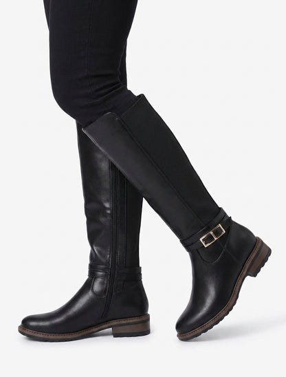 Bottes unies élastiquées - Noir