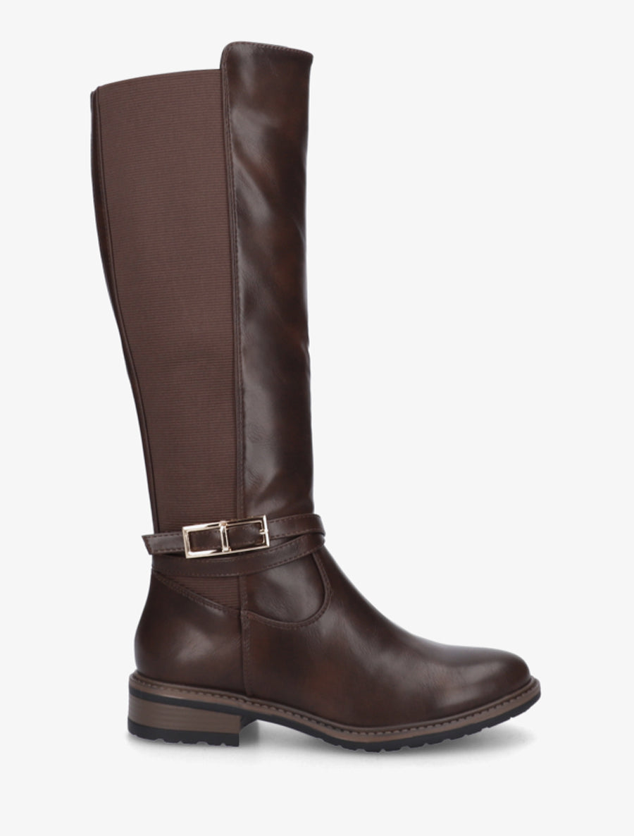 Bottes unies élastiquées - Marron - 1