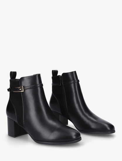 Bottines bimatière avec sangles - Noir - 4