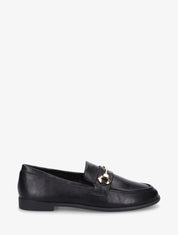 Mocassins en simili à boucle stylisée - Noir - 1