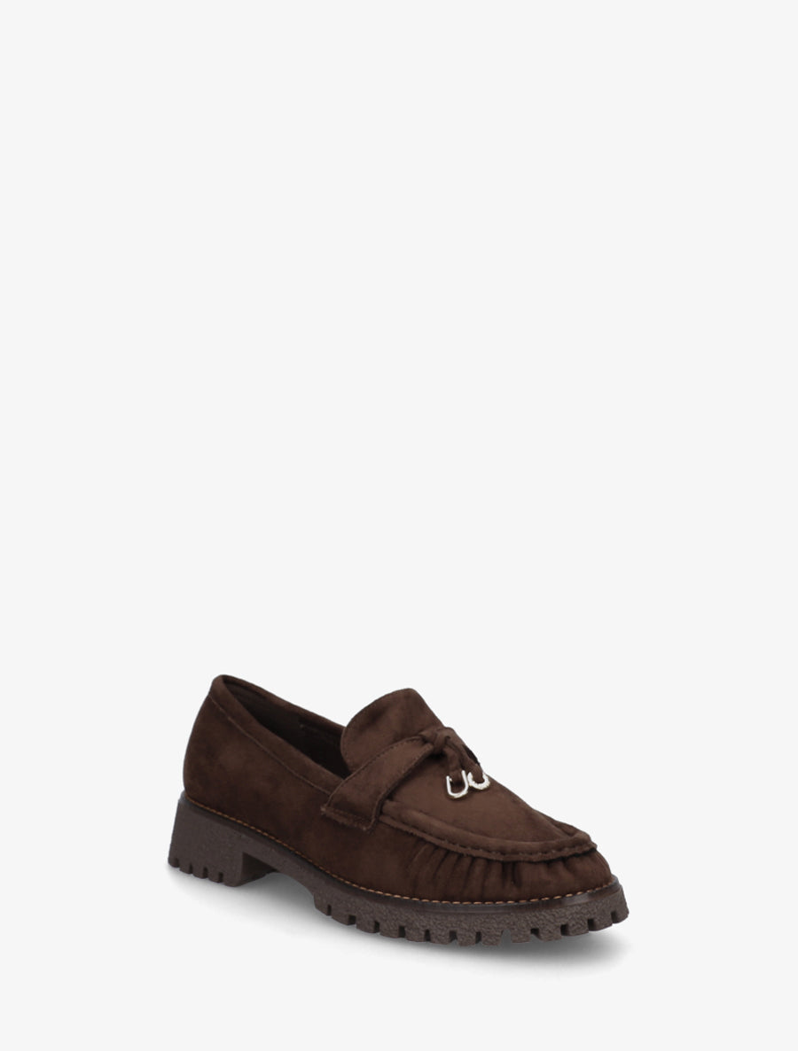 Mocassins en suédine à semelle crantée - Marron - 2