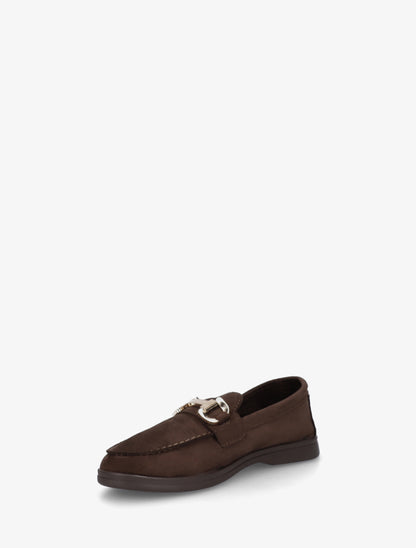 Mocassins unis en suédine - Chocolat - 3