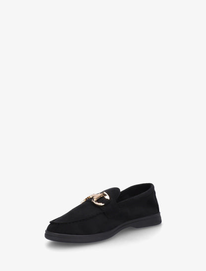Mocassins unis en suédine - Noir - 3