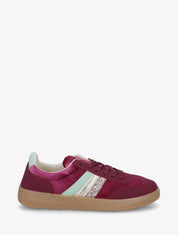 Sneakers à empiècement velours et semelle texturée - Prune - 1