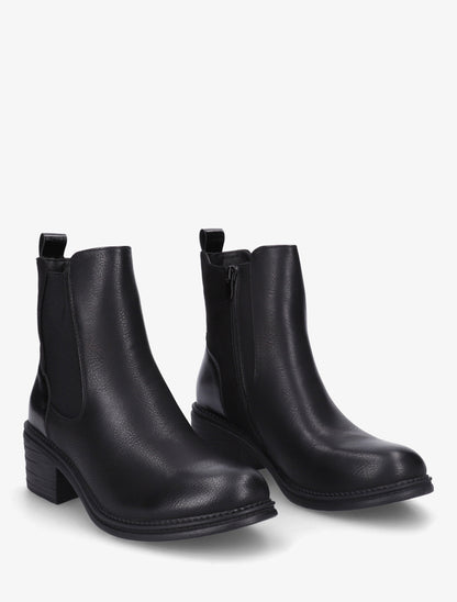 Bottines bimatière à contrefort effet python - Noir - 4