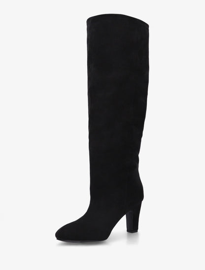Bottes en suédine à bouts ronds - Noir - 3