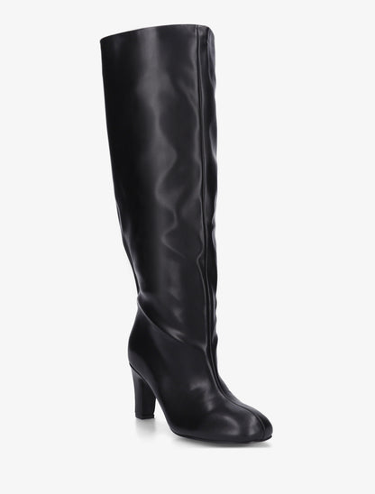 Bottes en simili à bouts ronds - Noir - 2