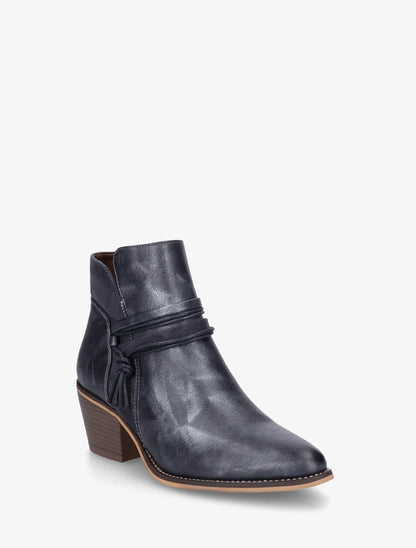 Bottines irisées à liens décoratifs - Bleu foncé - 2
