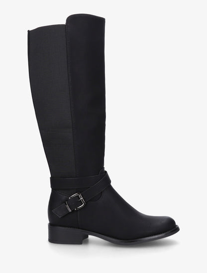 Bottes élastiquées à sangle et boucle - Noir - 1