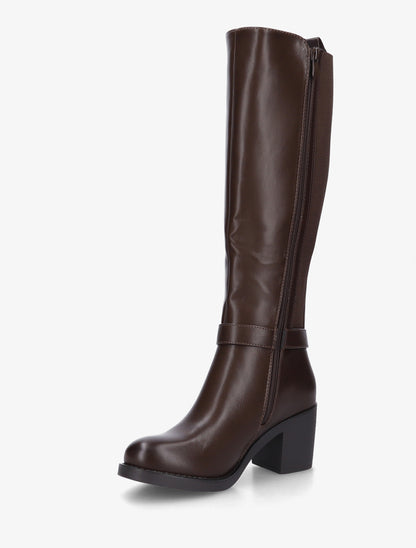 Bottes élastiquées à boucle métal - Marron - 3