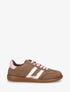 Sneakers effet nubuck à bandes contrastantes - Taupe - 1