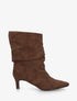 Bottines en suédine froncé bouts pointus - Marron - 1