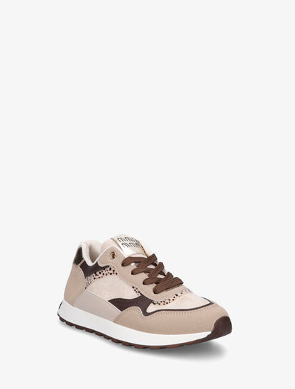 Sneakers à bandes contrastantes - Beige - 2