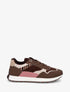 Sneakers à bandes contrastantes - Marron - 1